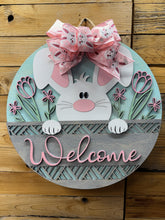 Load image into Gallery viewer, 7 Spring Welcome Bunny Door Hanger