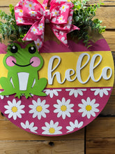 Load image into Gallery viewer, Hello Frog Daisy Door Hanger