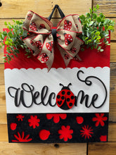 Load image into Gallery viewer, Lady Bug Welcome Door Hanger