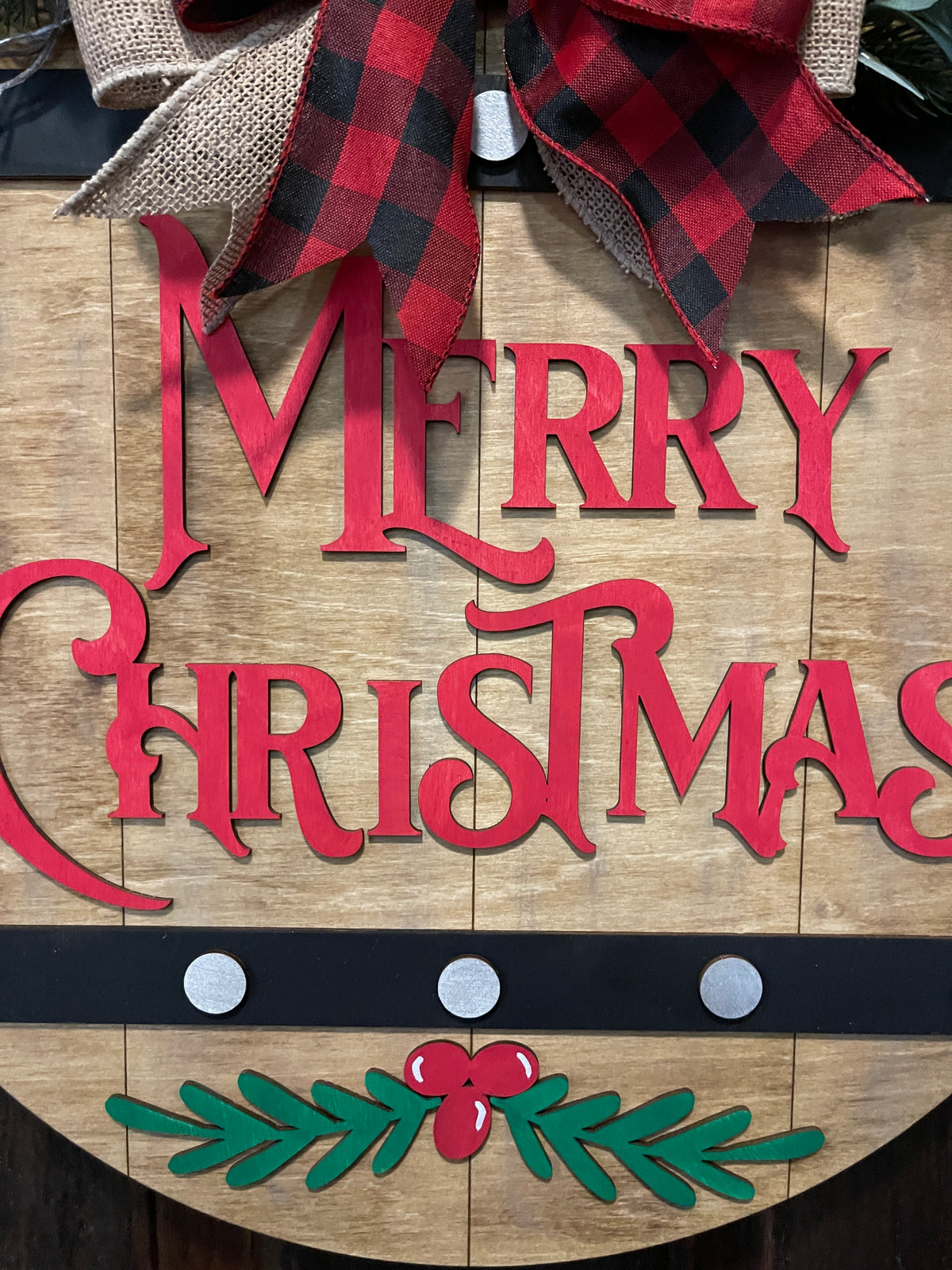 Rustic Merry Christmas Door Hanger