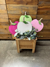 Load image into Gallery viewer, Pink Green White and Hot Pink Pumpkin Yard Art