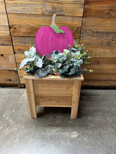 Load image into Gallery viewer, Pink Green White and Hot Pink Pumpkin Yard Art