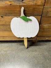 Load image into Gallery viewer, Pink Green White and Hot Pink Pumpkin Yard Art