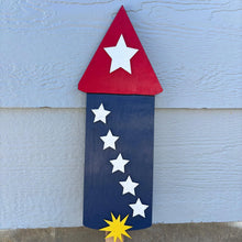 Load image into Gallery viewer, 3 Piece Patriotic USA Themed Outdoor Bottle Rocket Set - Red White and Blue