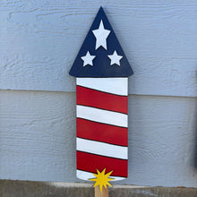 Load image into Gallery viewer, 3 Piece Patriotic USA Themed Outdoor Bottle Rocket Set - Red White and Blue