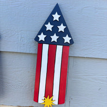 Load image into Gallery viewer, 3 Piece Patriotic USA Themed Outdoor Bottle Rocket Set - Red White and Blue