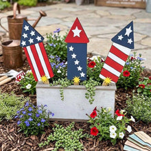 Load image into Gallery viewer, 3 Piece Patriotic USA Themed Outdoor Bottle Rocket Set - Red White and Blue