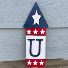 Load image into Gallery viewer, 3 Piece Patriotic USA Themed Outdoor Bottle Rocket Set - Red White and Blue
