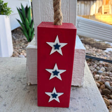 Load image into Gallery viewer, Reversible 4th of July Wood Firecrackers - America 250th Anniversary Decor - Patriotic Porch Shelf Sitter - Red White