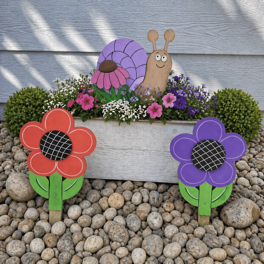 Snail and Flowers Trio