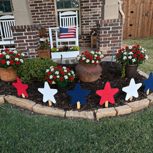 Load image into Gallery viewer, Red White and Blue Star Trio Yard Art
