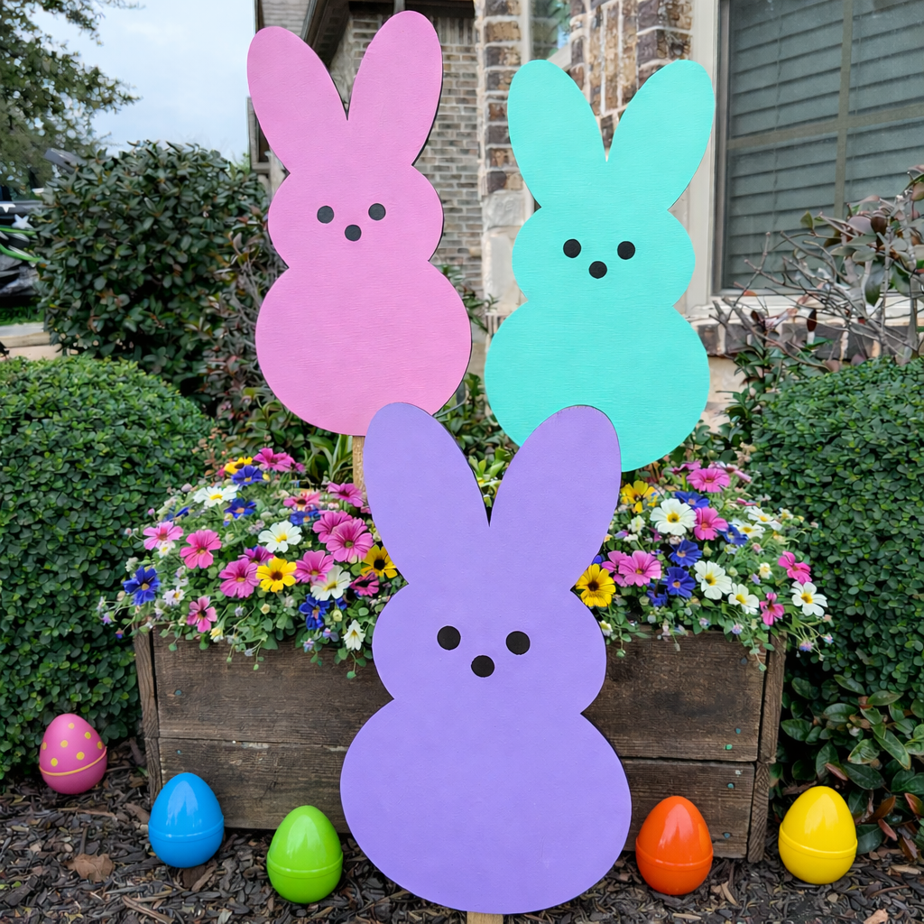 3 Piece Bunny Peep Yard Art Set