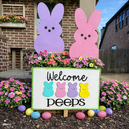 Welcome Peeps Yard Art