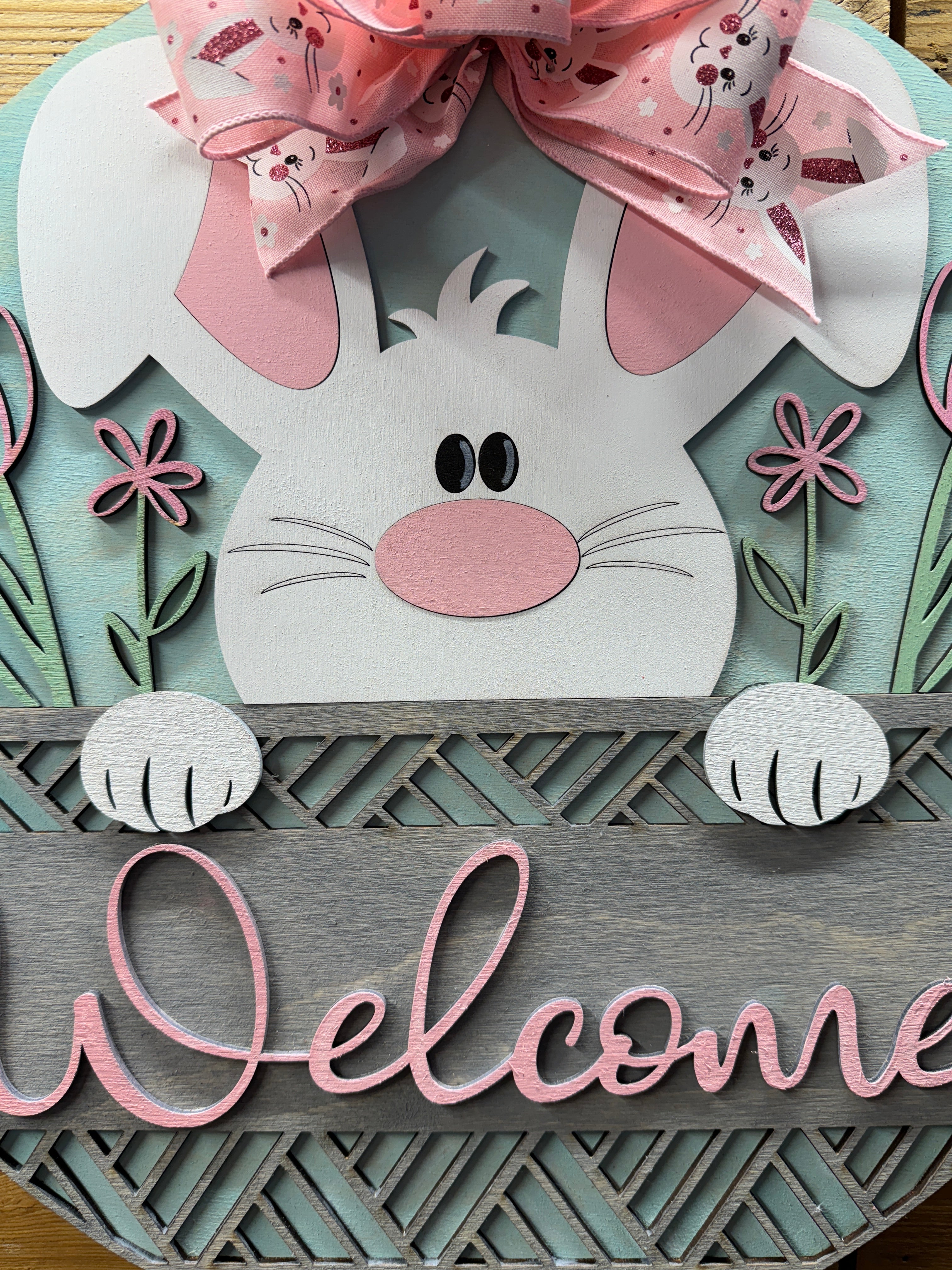 7 Spring Welcome Bunny Door Hanger
