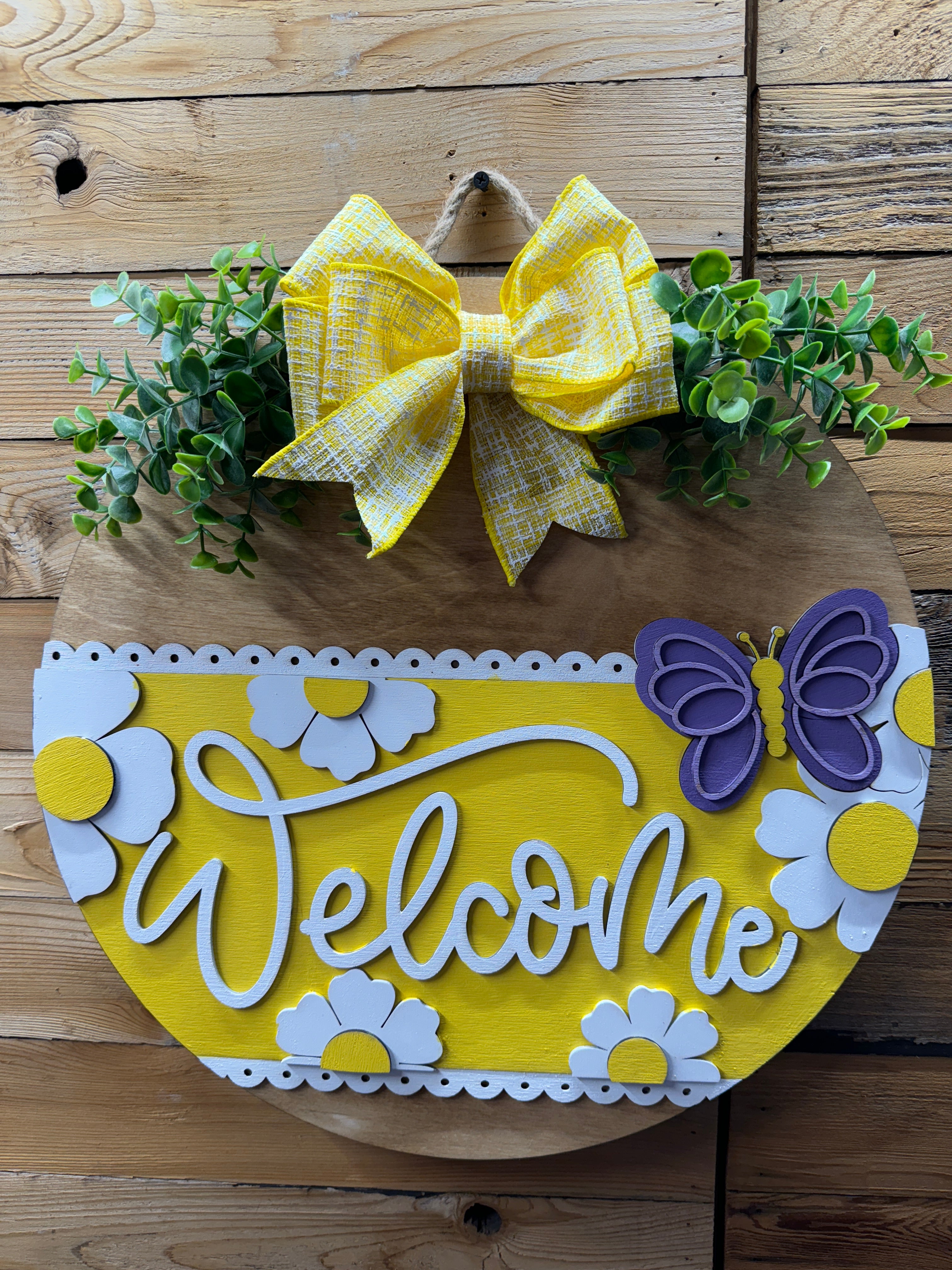 6 Spring Yellow Daisy Door Hanger