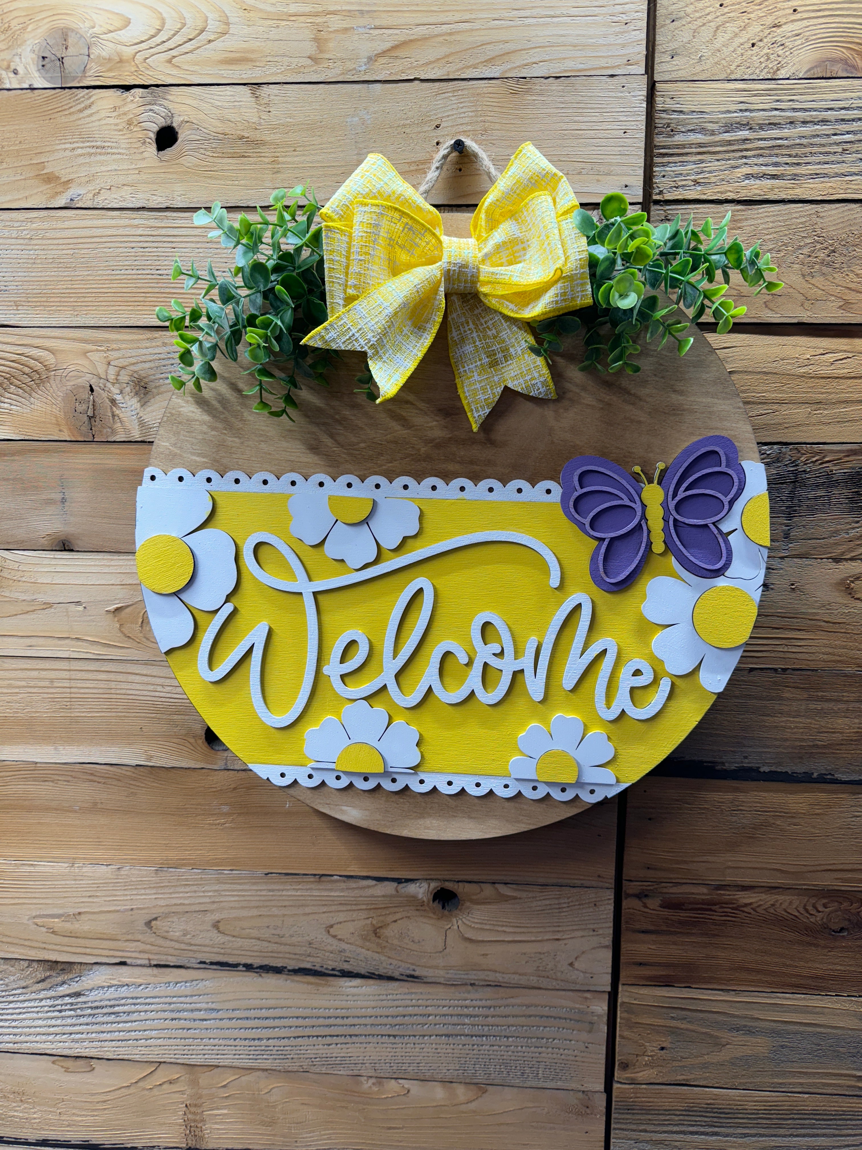 6 Spring Yellow Daisy Door Hanger