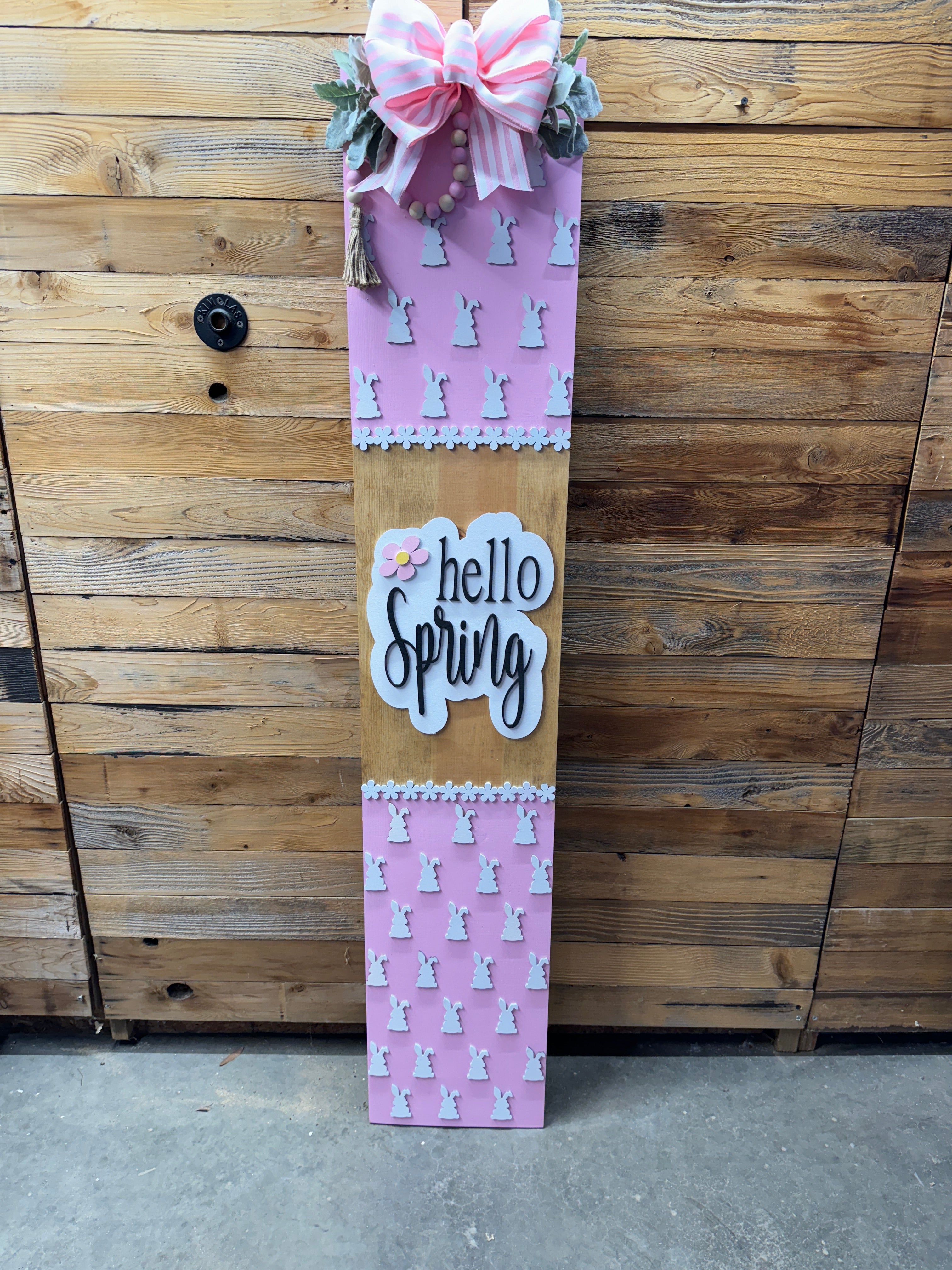 Hello Spring Bunny Porch Leaner