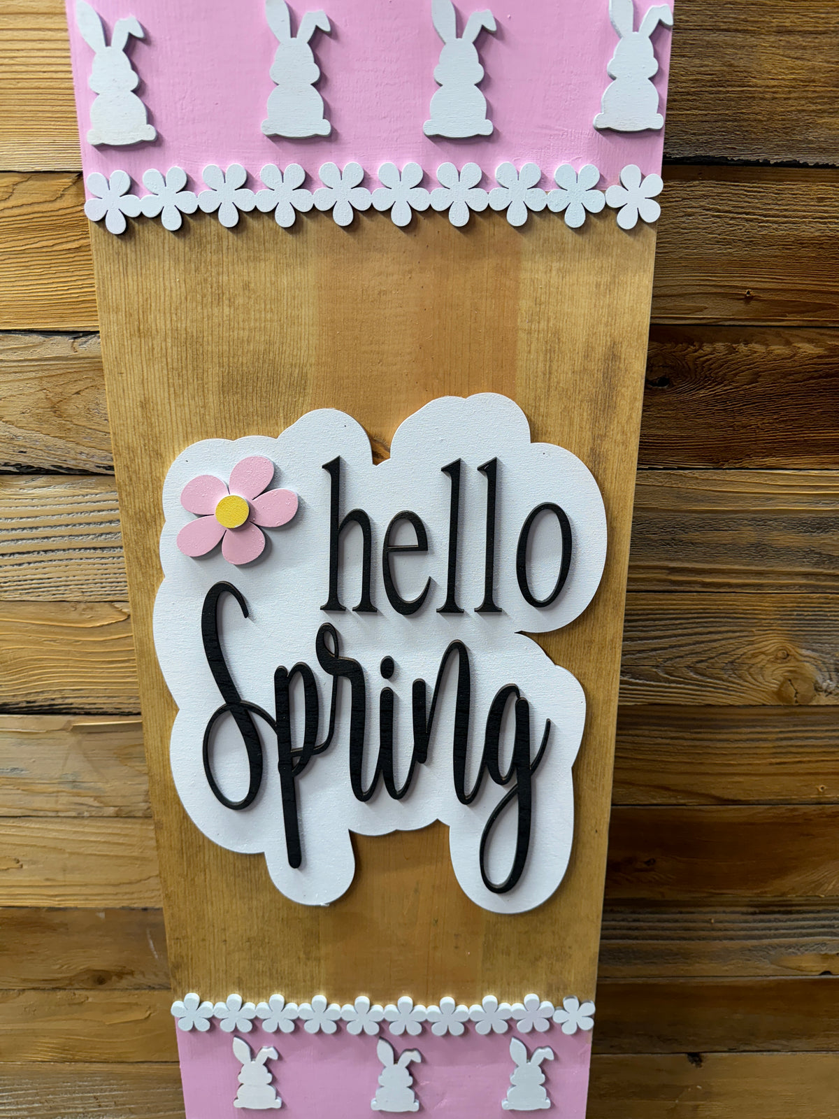 Hello Spring Bunny Porch Leaner