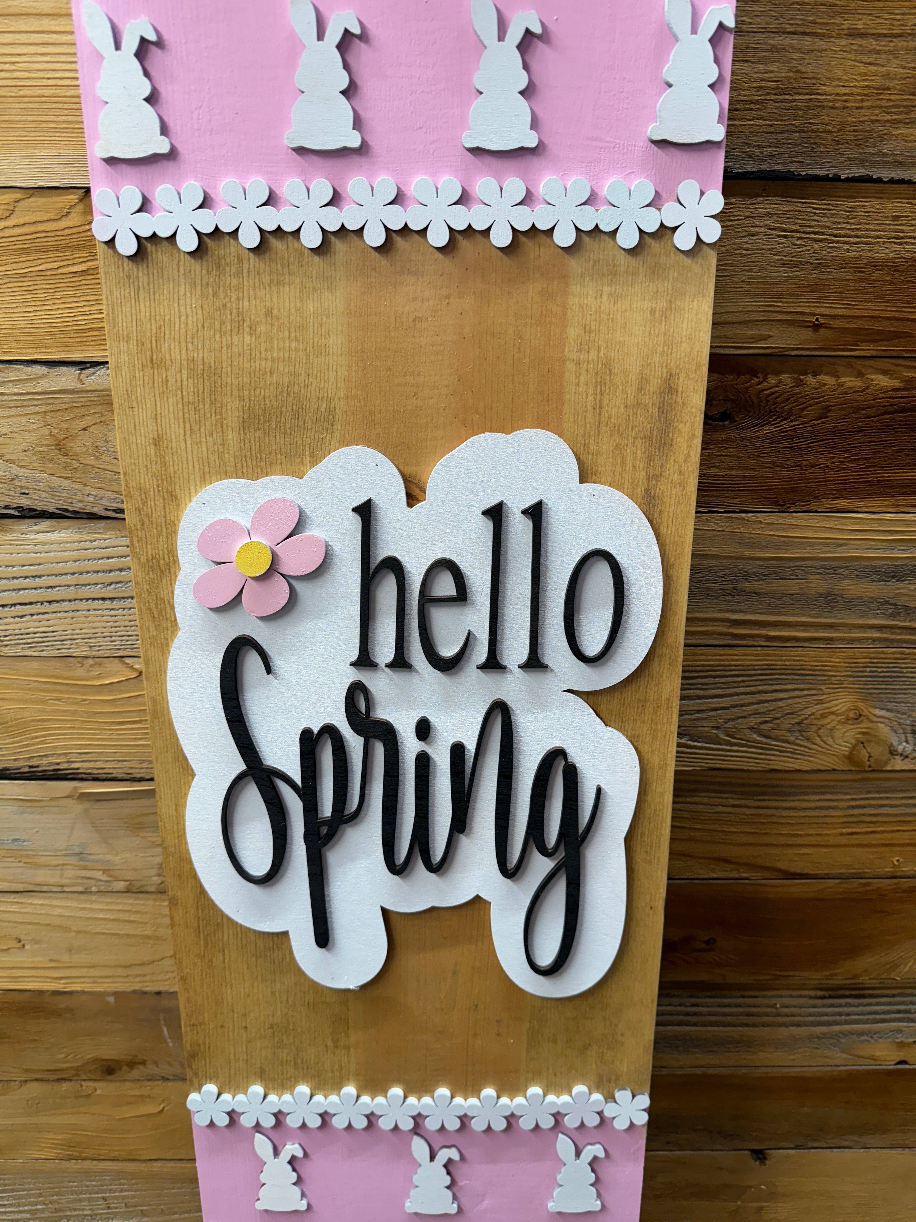 Hello Spring Bunny Porch Leaner