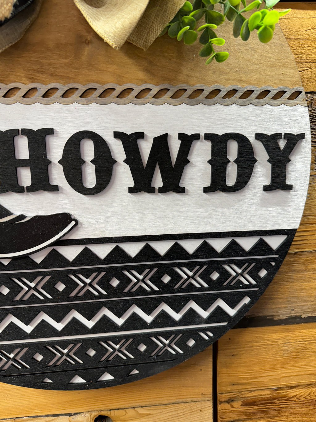 Western Howdy Boot Door Hanger