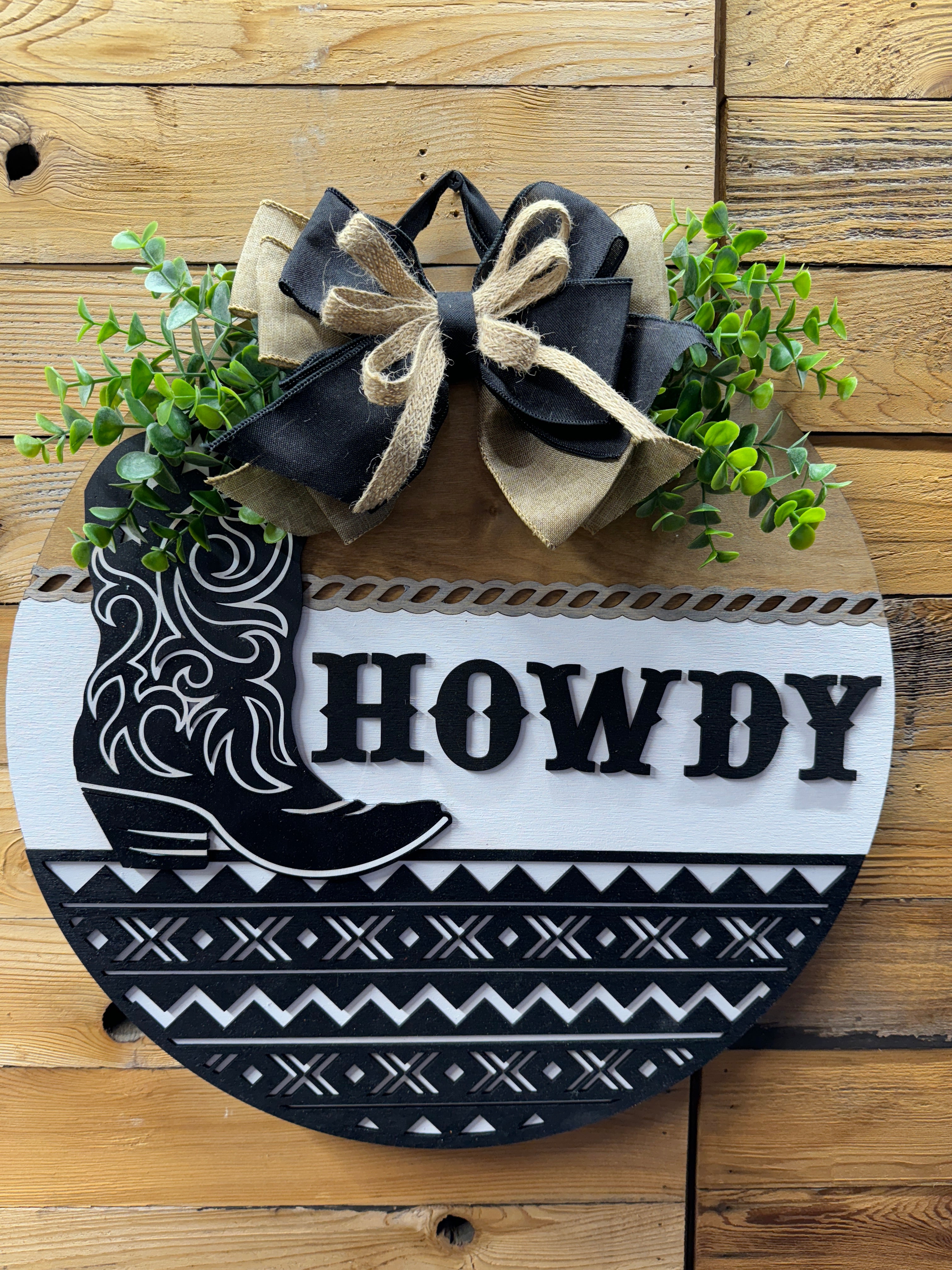 Western Howdy Boot Door Hanger