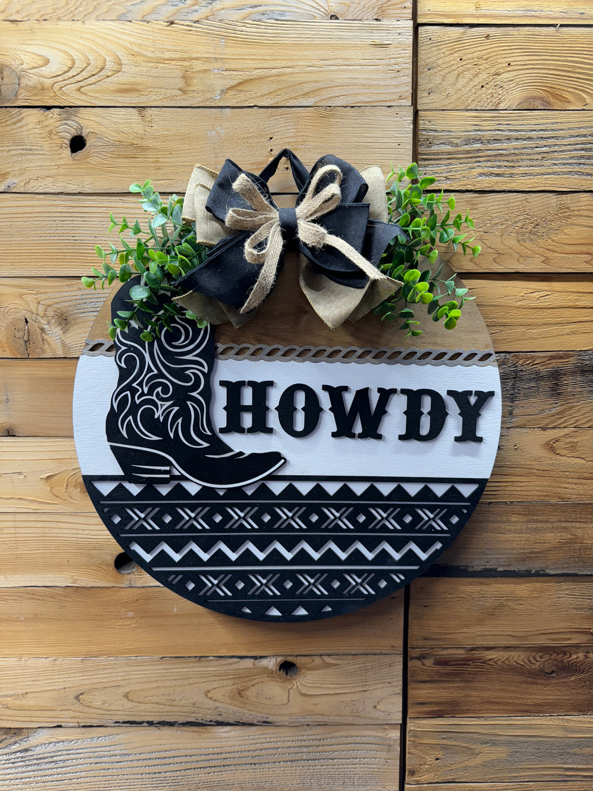 Western Howdy Boot Door Hanger