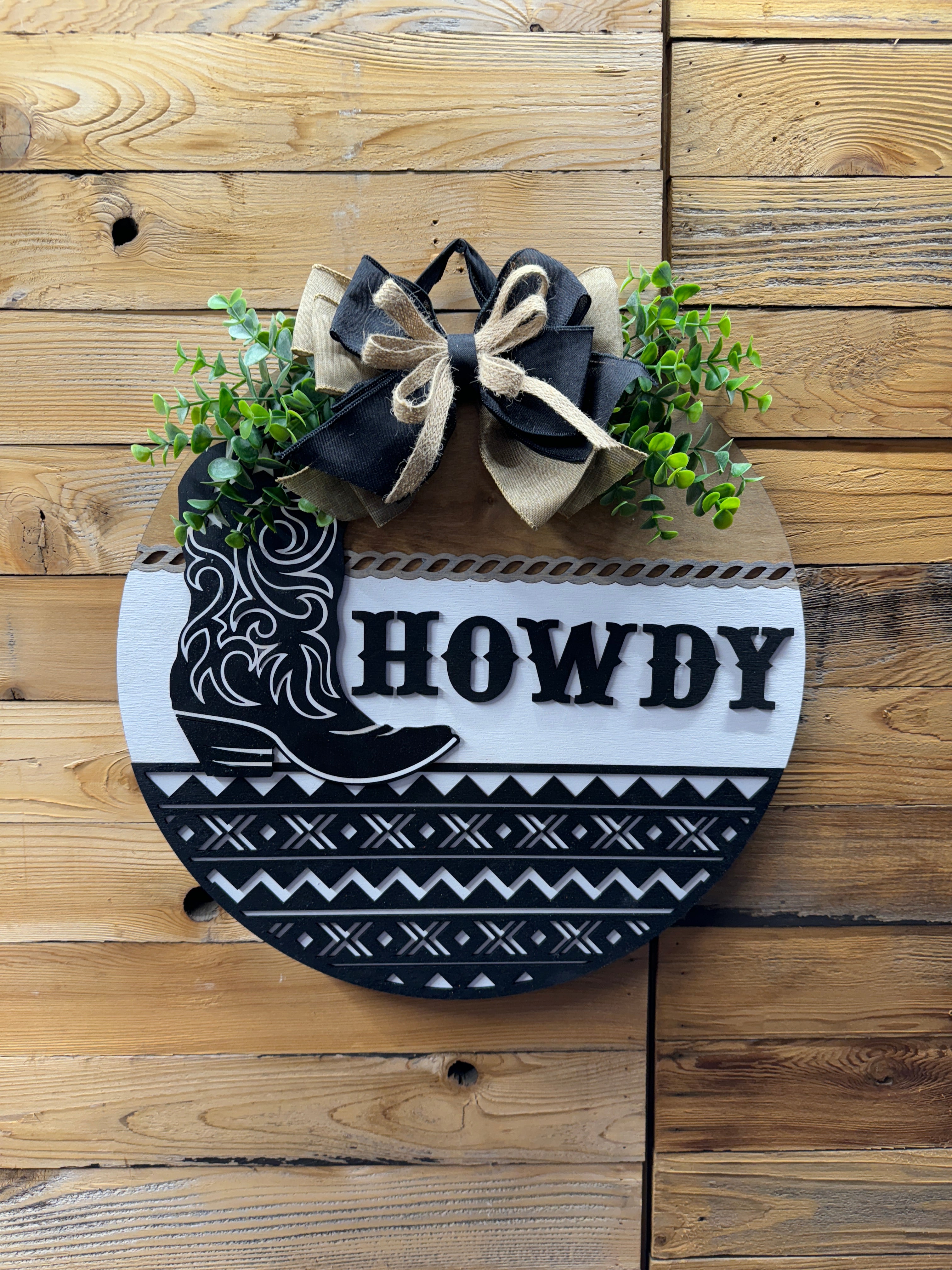 Western Howdy Boot Door Hanger