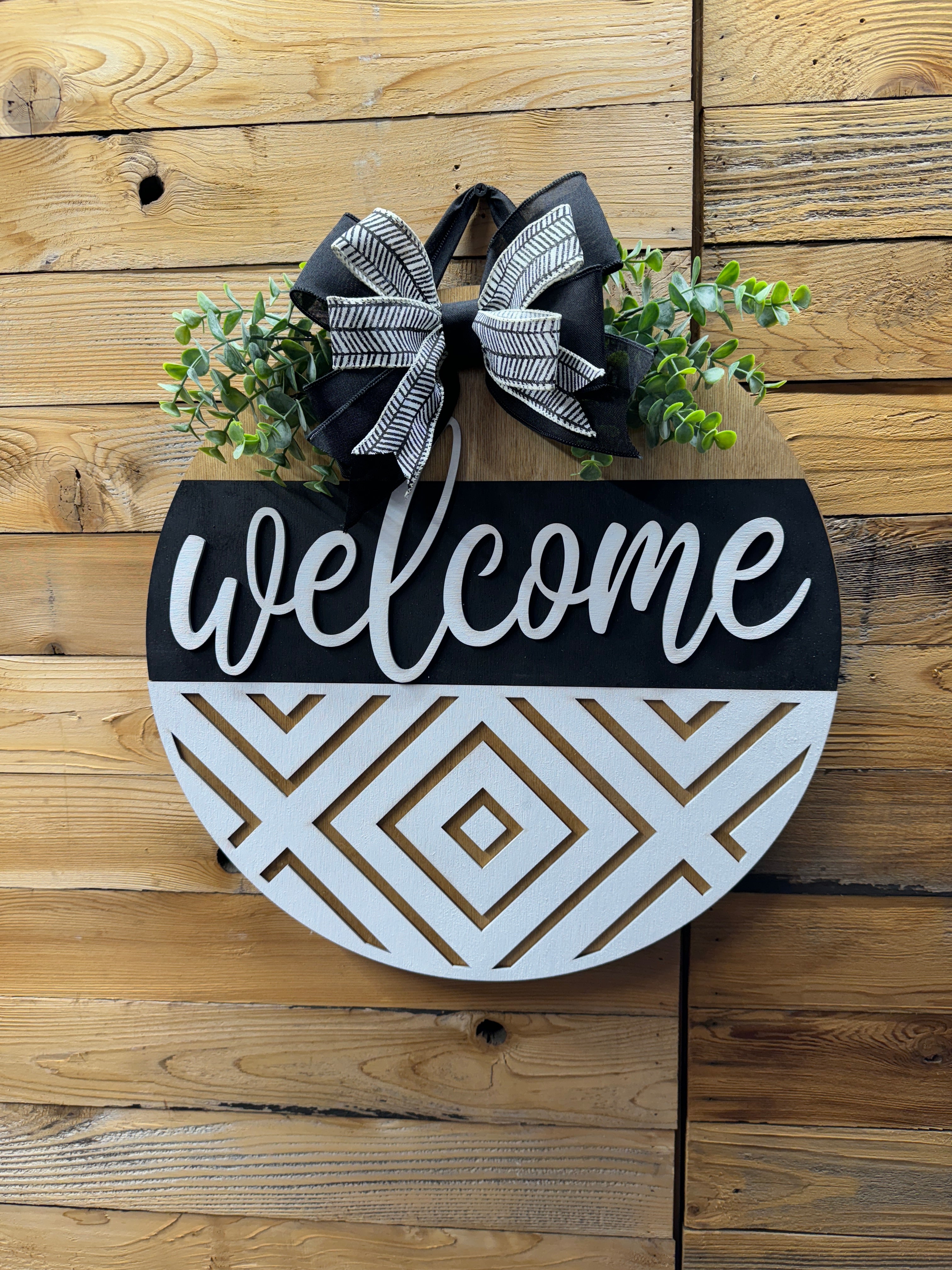 Geometric Welcome Door Hanger