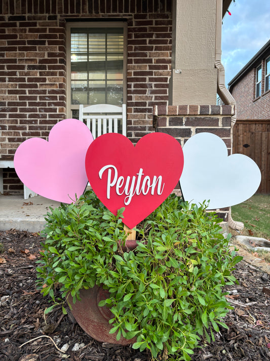 Valentines Day Personalized Trio of Hearts