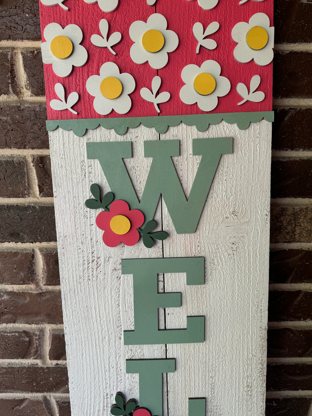 Floral Welcome Porch Leaner