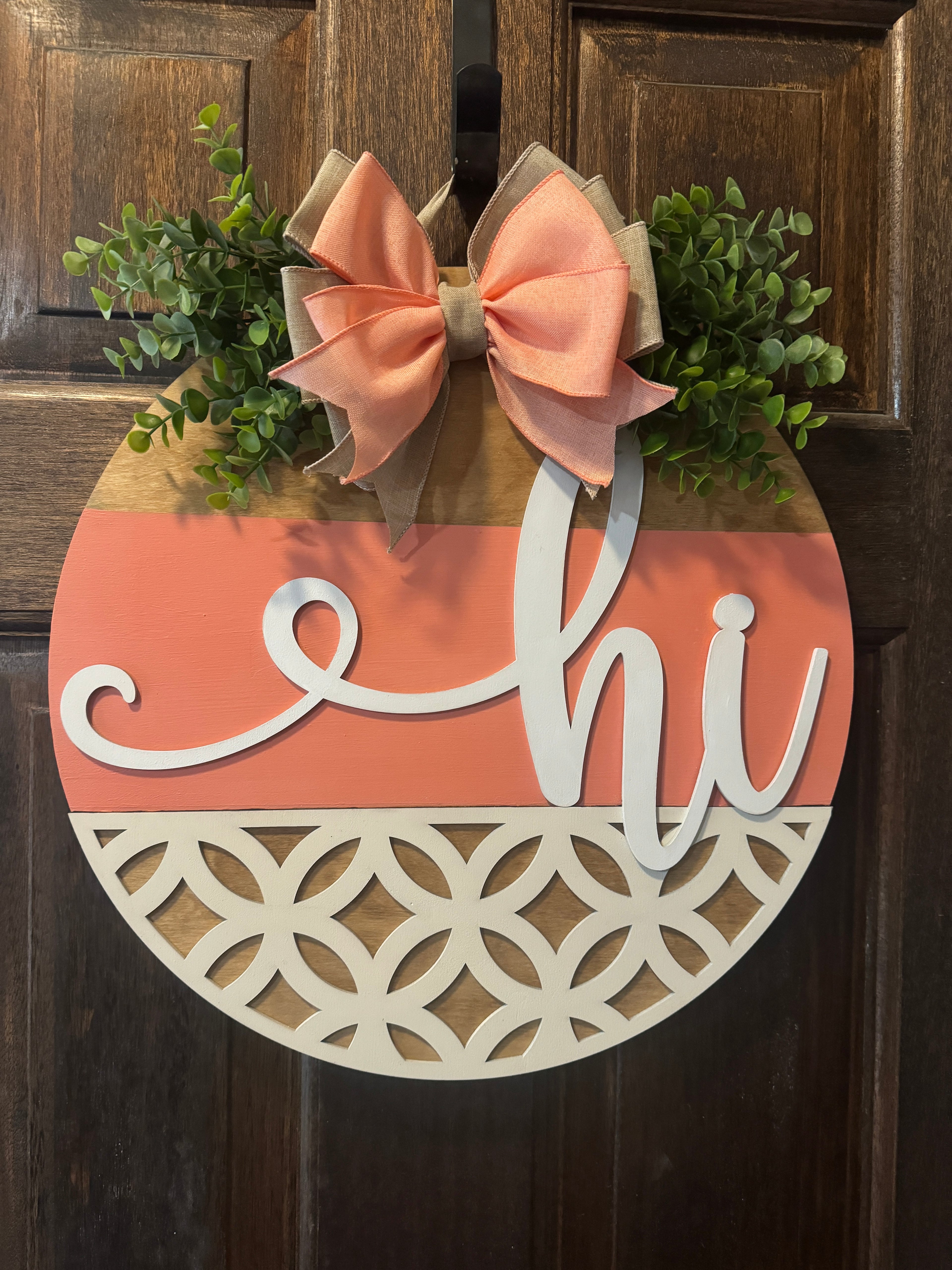 Hi Boho Door Hanger  Hi Door Decor  Porch Decor