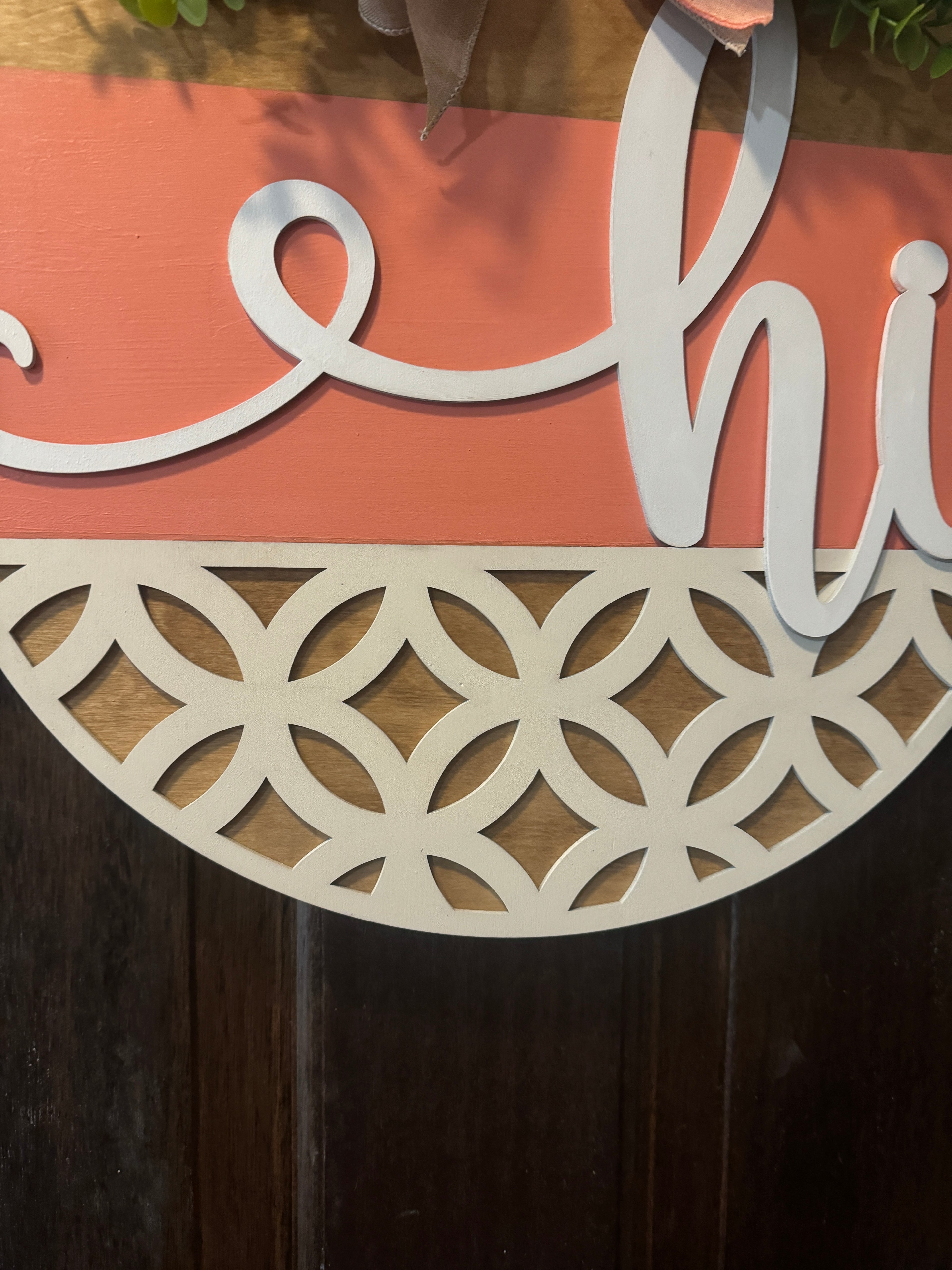 Hi Boho Door Hanger  Hi Door Decor  Porch Decor