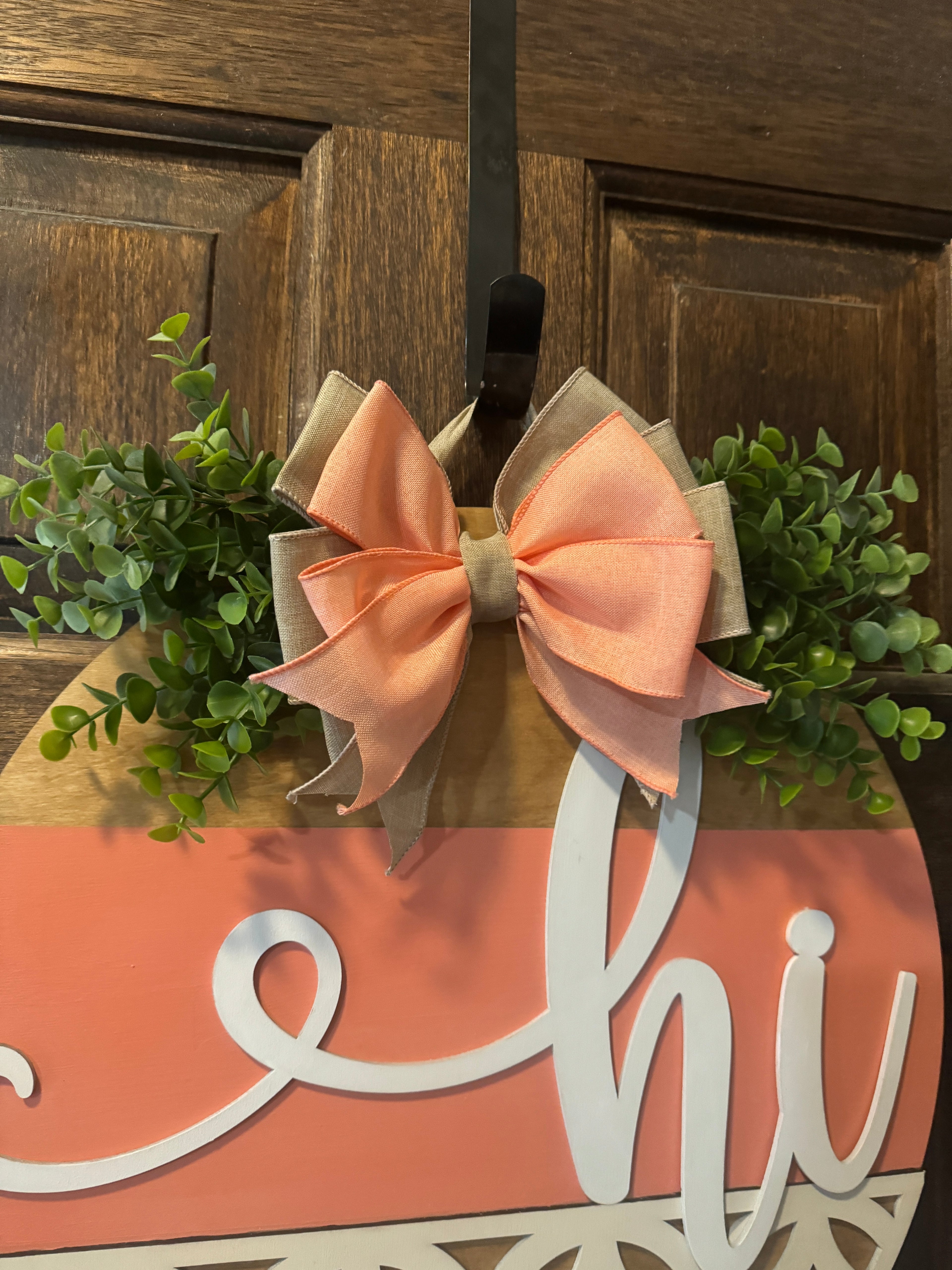 Hi Boho Door Hanger  Hi Door Decor  Porch Decor