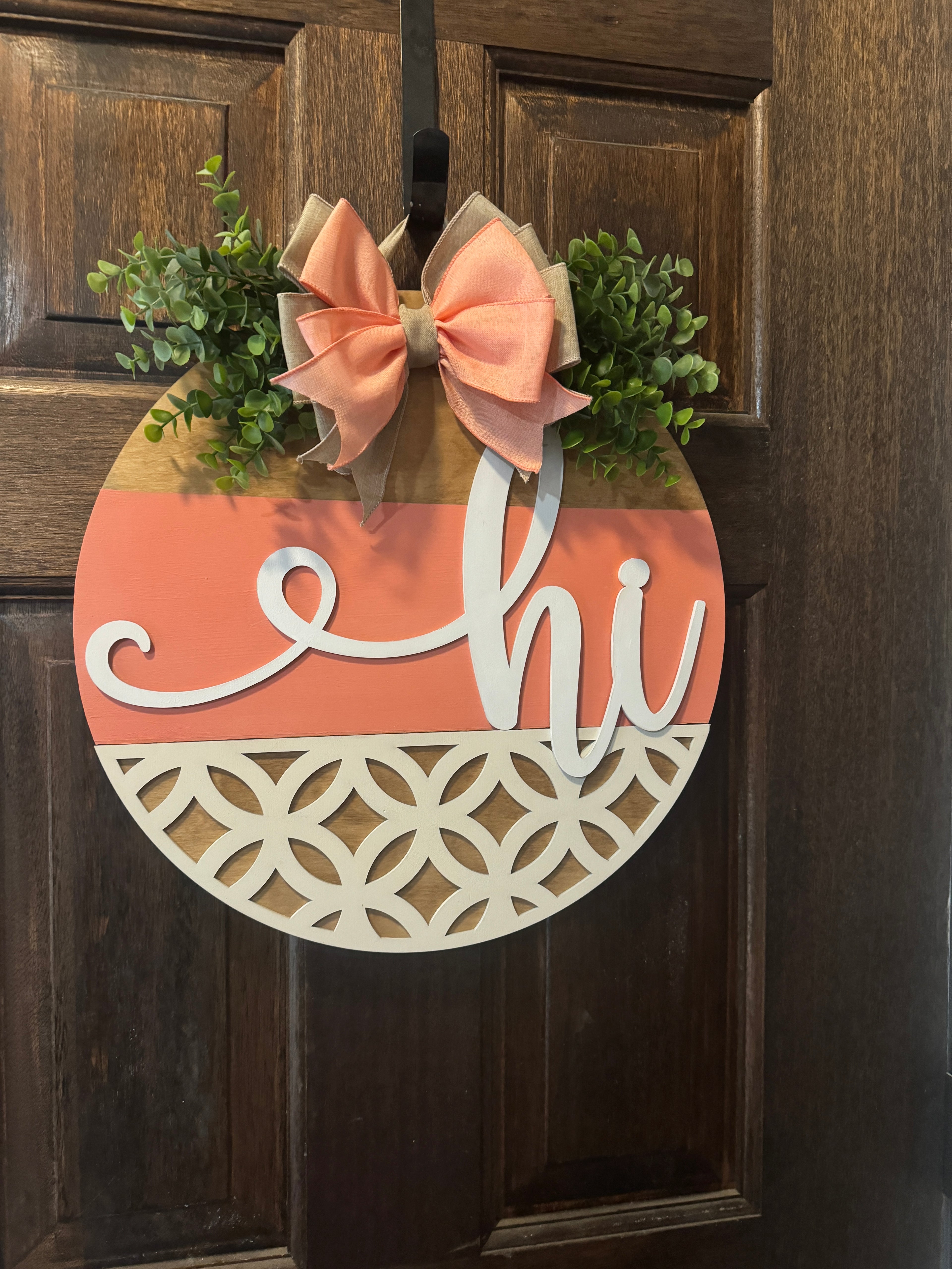 Hi Boho Door Hanger  Hi Door Decor  Porch Decor