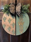 8 Howdy Cactus Door Hanger