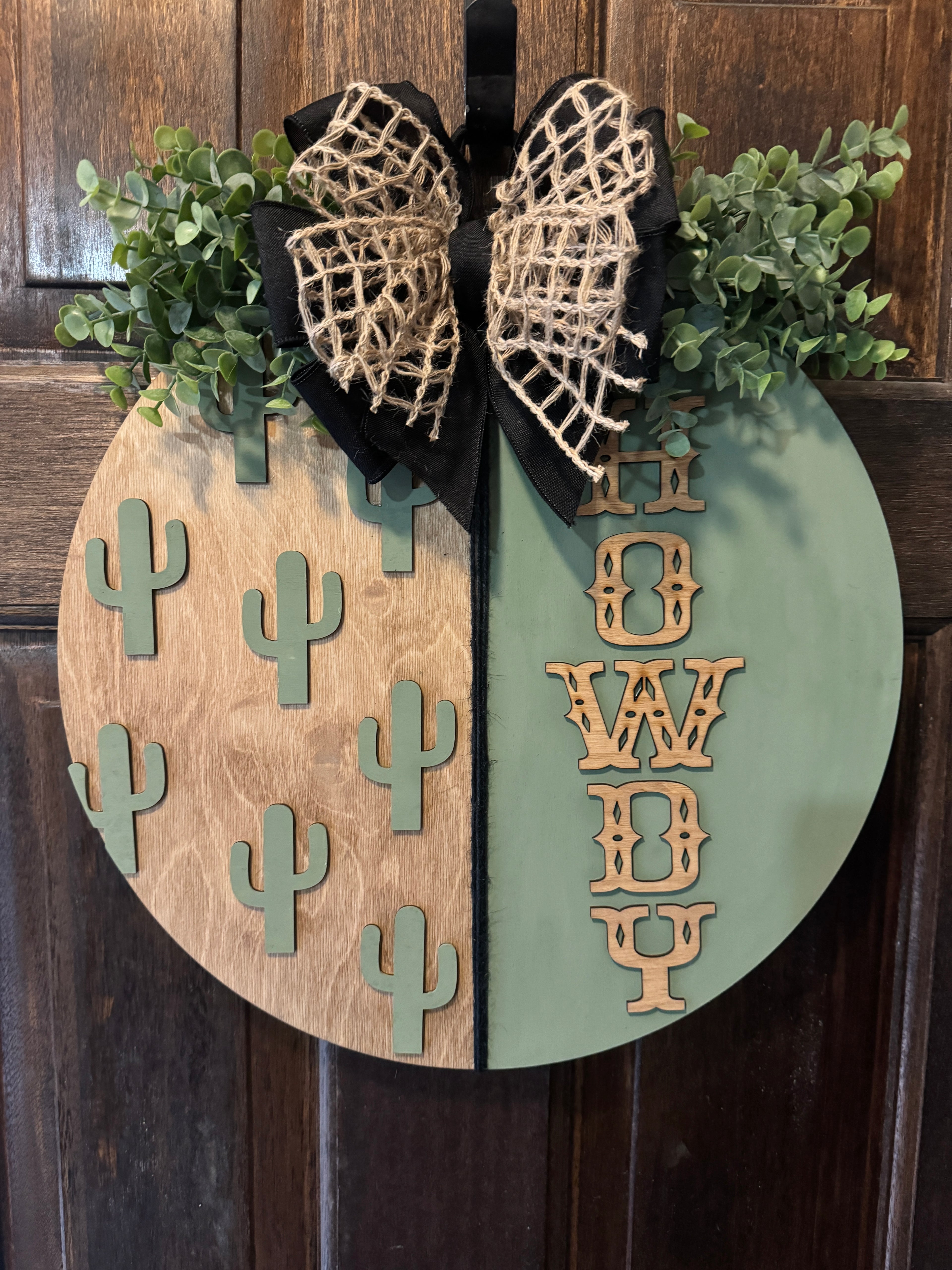 Howdy Cactus Door Hanger