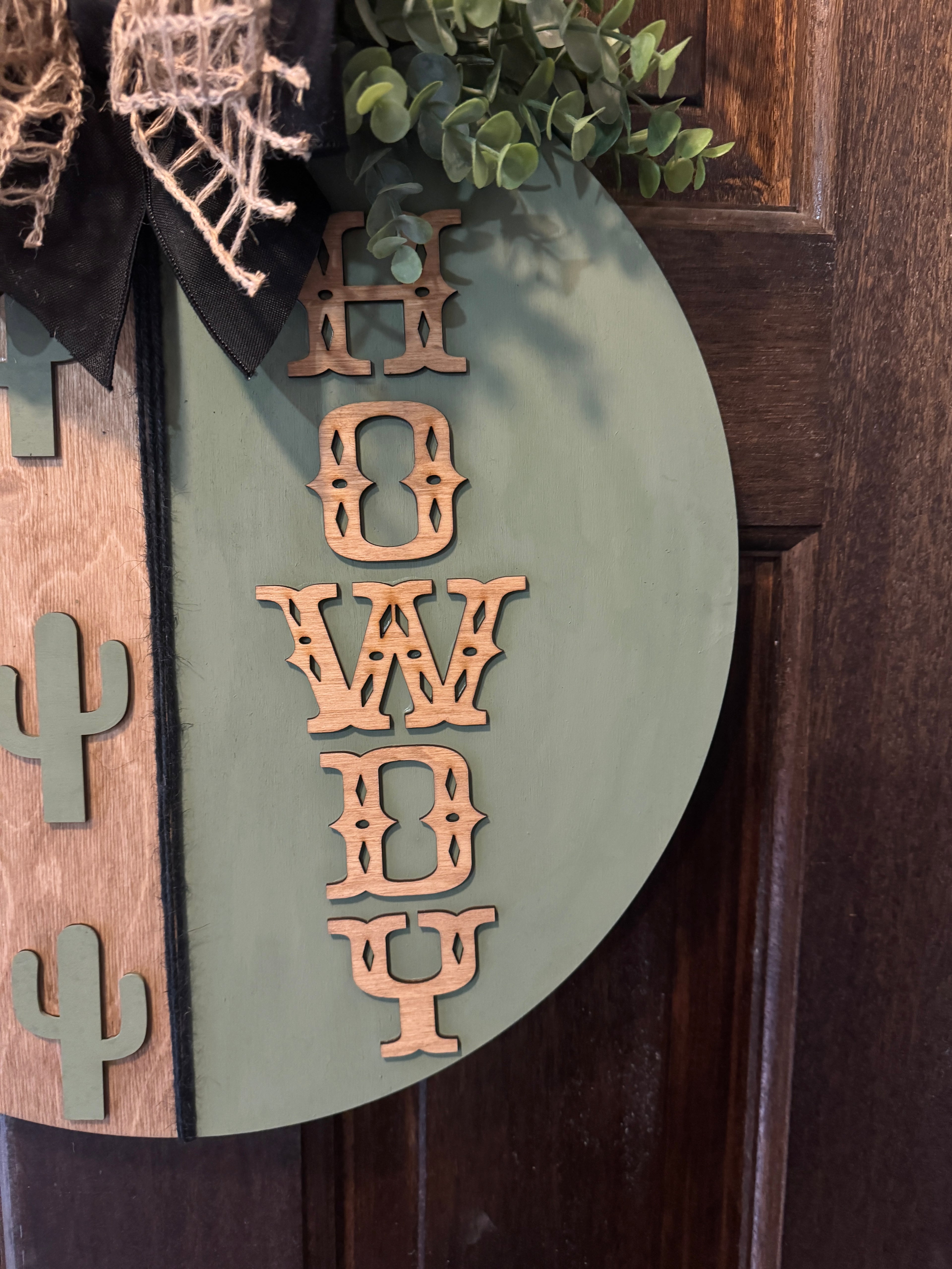 Howdy Cactus Door Hanger