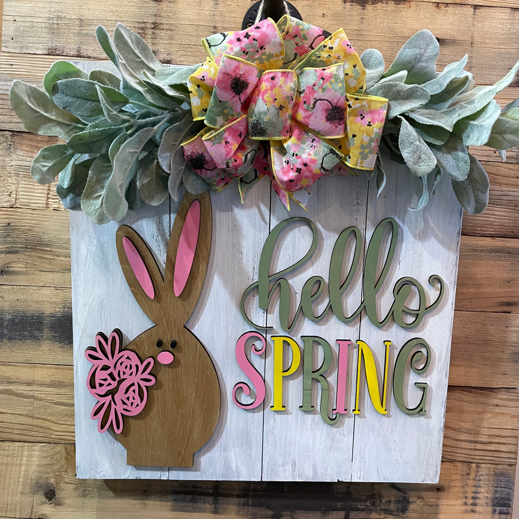 Rustic Hello Spring Bunny