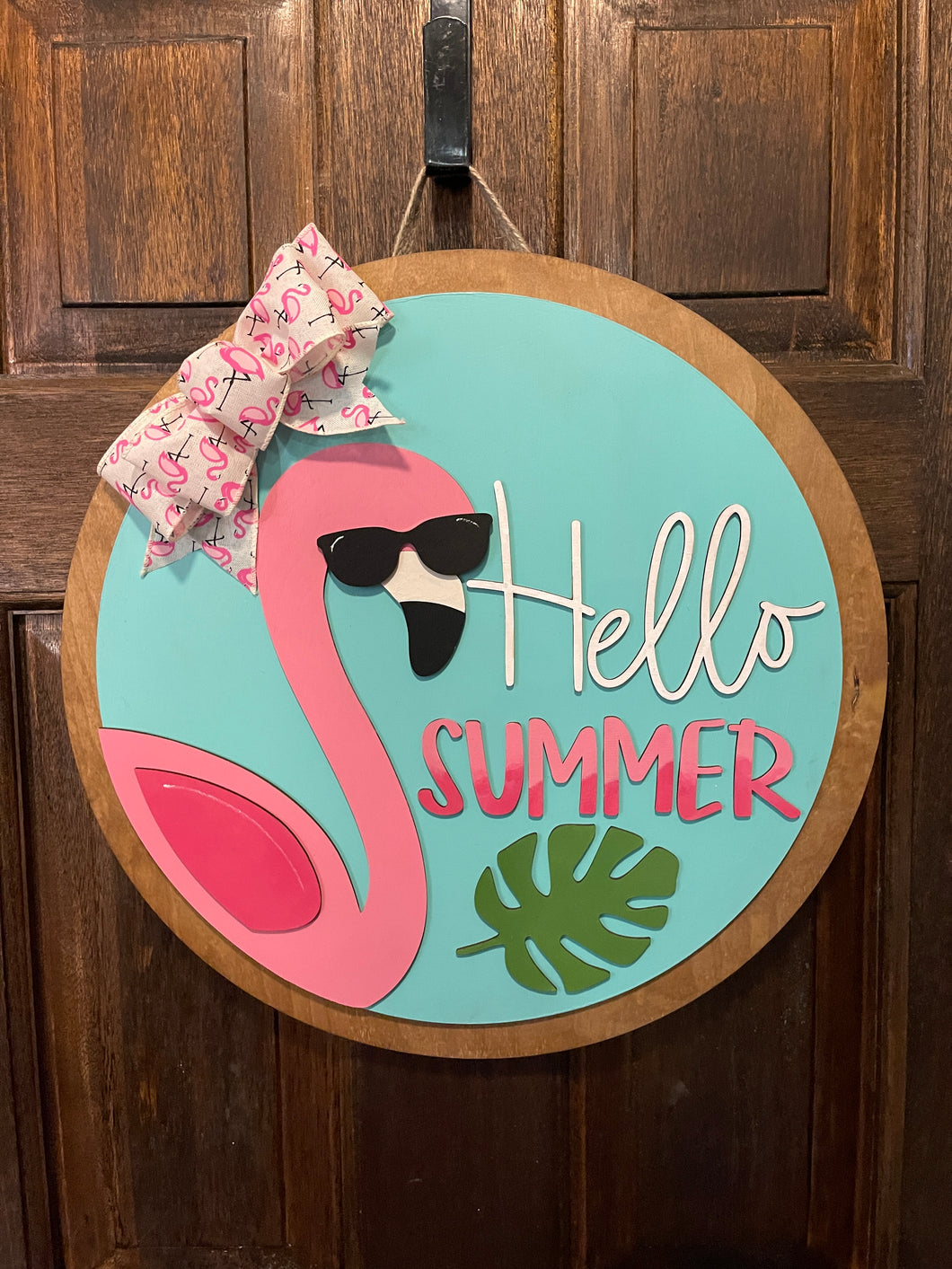 Pink Flamingo Hello Summer