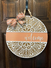 Load image into Gallery viewer, Coral Boho Welcome Door Hanger
