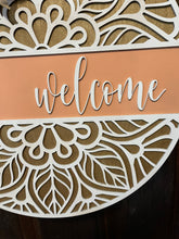 Load image into Gallery viewer, Coral Boho Welcome Door Hanger
