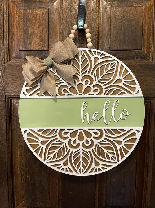 Boho Green Door Hanger