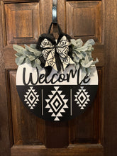 Load image into Gallery viewer, Black and White Aztec Door Hanger
