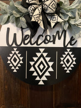 Load image into Gallery viewer, Black and White Aztec Door Hanger
