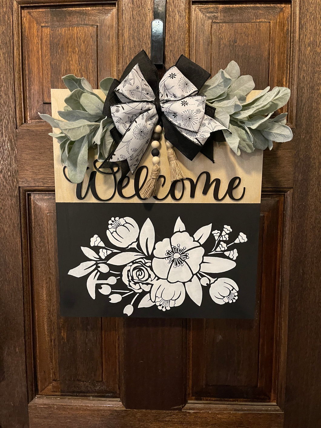 Square Floral Welcome Door Hanger