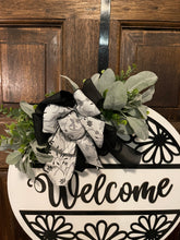 Load image into Gallery viewer, Black and White Floral Welcome
