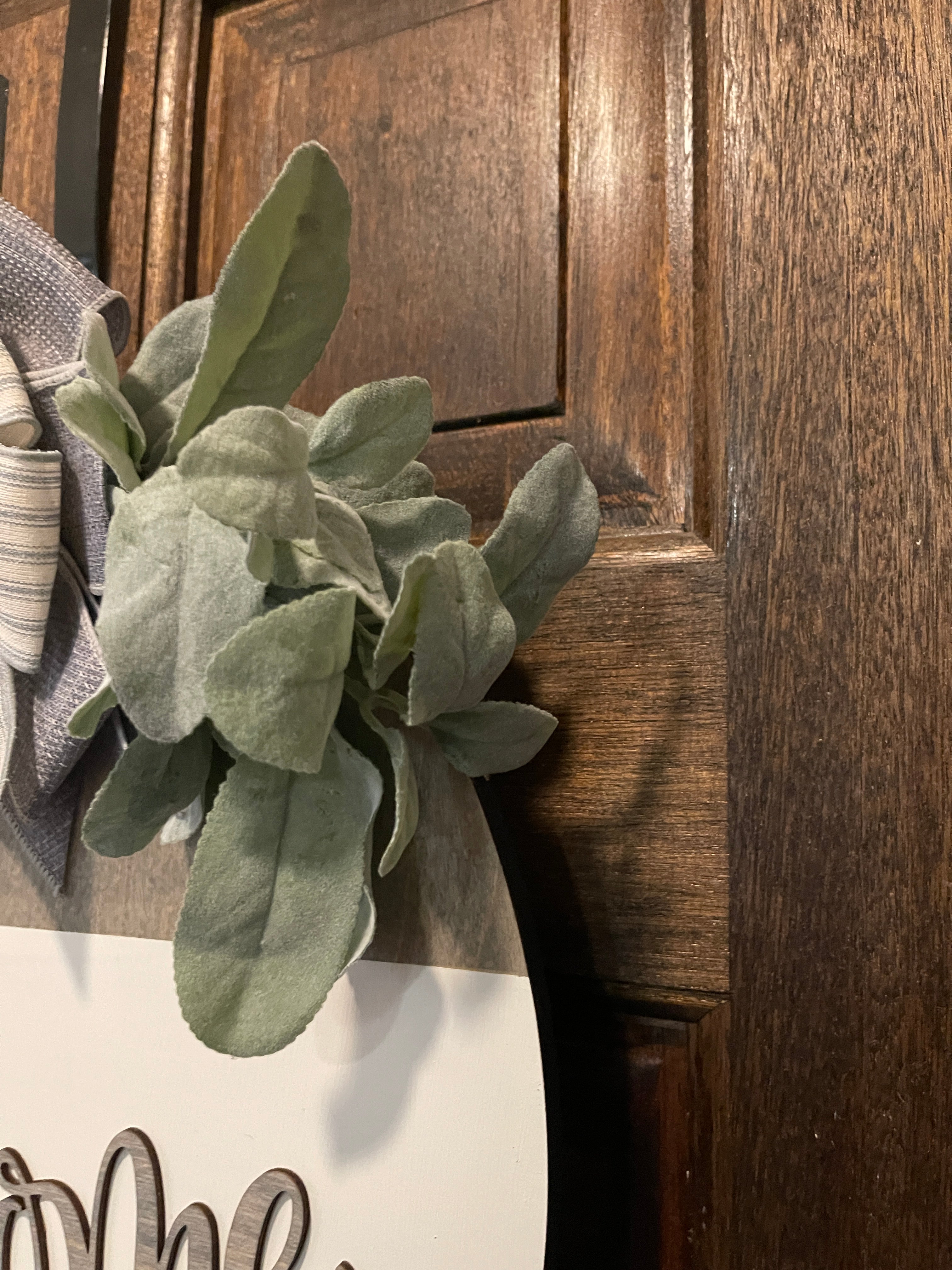 Gray and White Welcome To Out Home Door Hanger