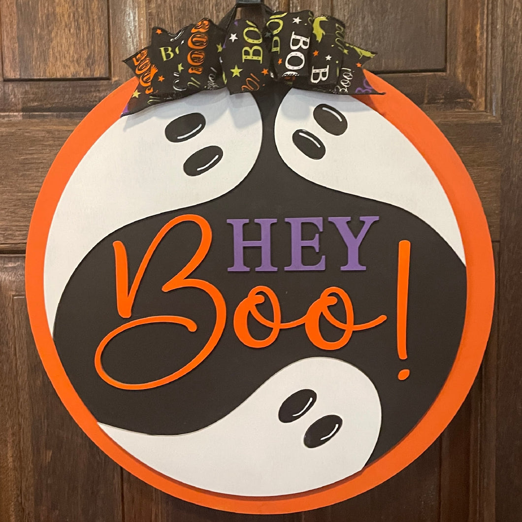 Hey Boo Halloween Door Hanger