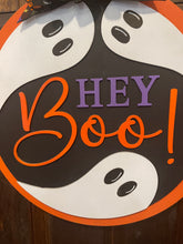 Load image into Gallery viewer, Hey Boo Halloween Door Hanger
