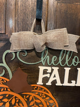 Load image into Gallery viewer, Hello Fall Ornate Pumpkin Door Hanger
